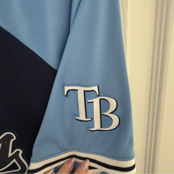 Tampa Bay Rays Navy and Light Blue Women's Jersey 3XL - Picture 5 of 6